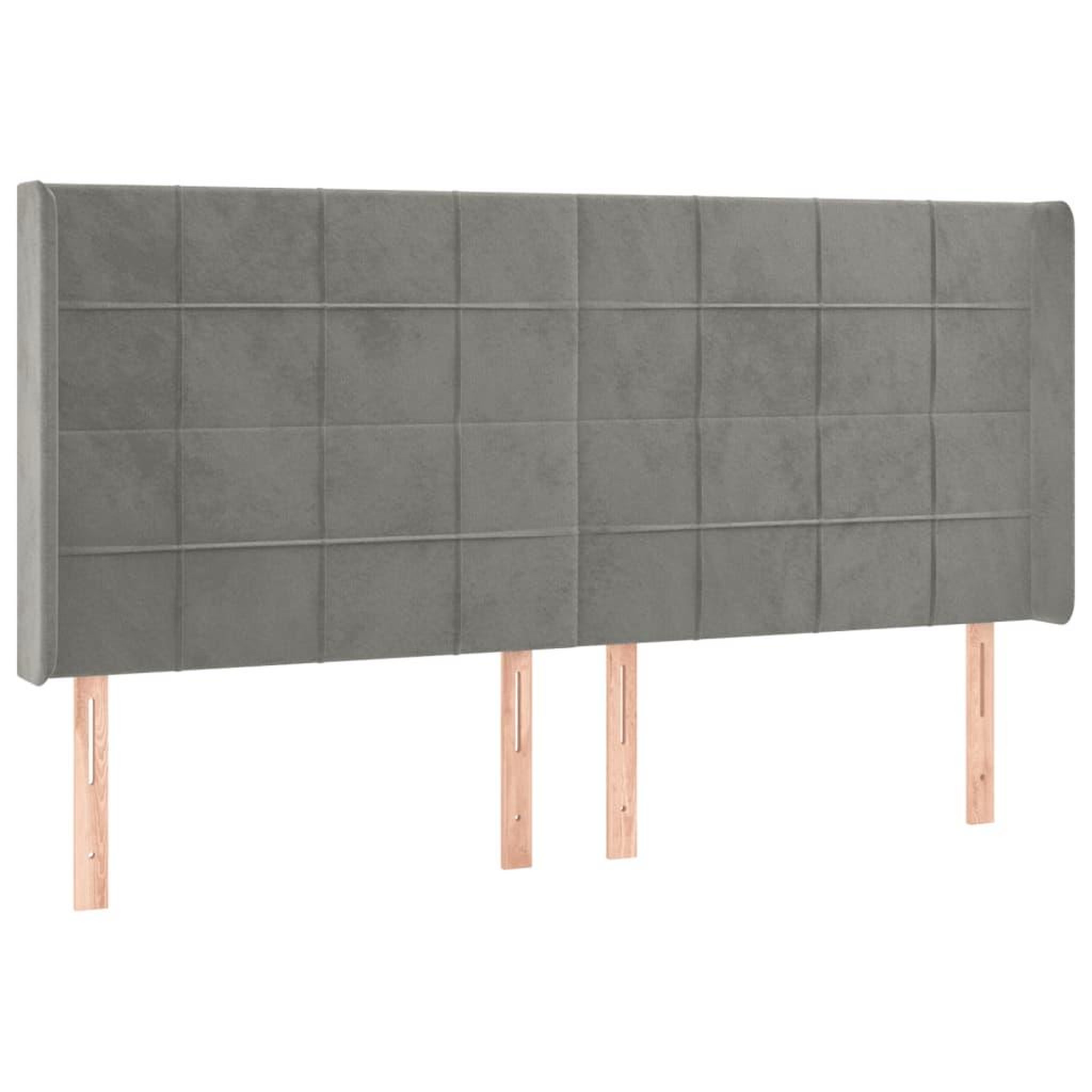Voir la diapositive 3 : VIDAXL Tete de lit a LED Gris clair 203x16x118/128 cm Velours