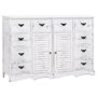 Voir la diapositive 1 : VIDAXL Buffet avec 10 tiroirs Blanc 113x30x79 cm Bois