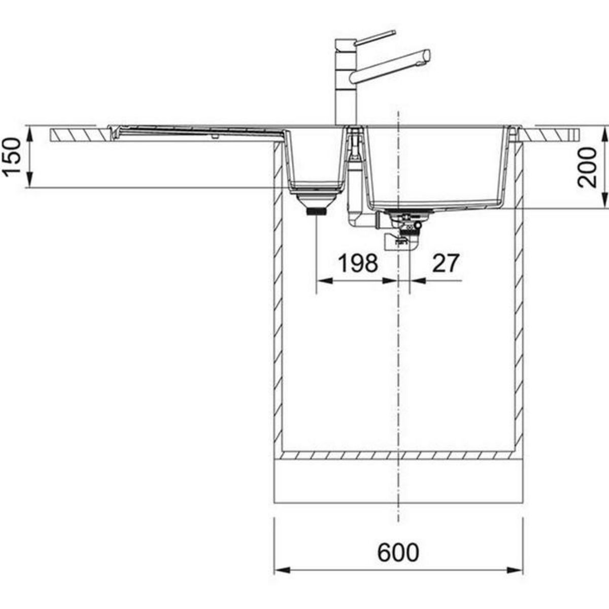 franke Evier à encastrer 60cm carbone - 915717