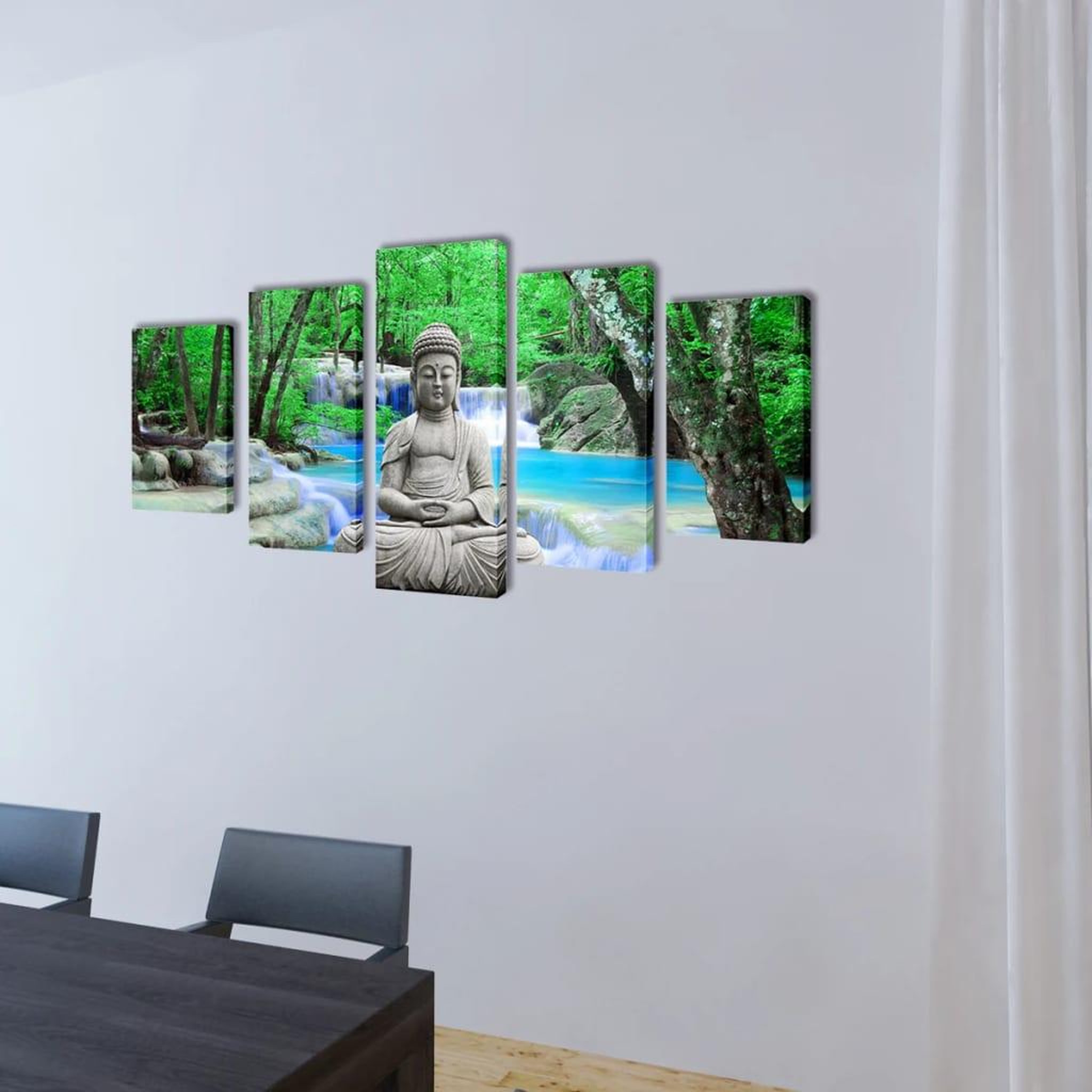 Voir la diapositive 2 : VIDAXL Set de toiles murales imprimees Bouddha 200 x 100 cm