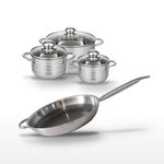 ELO Lot Poêle 32 cm & 3 Faitouts 24/16/14 cm Elo Relief Solution