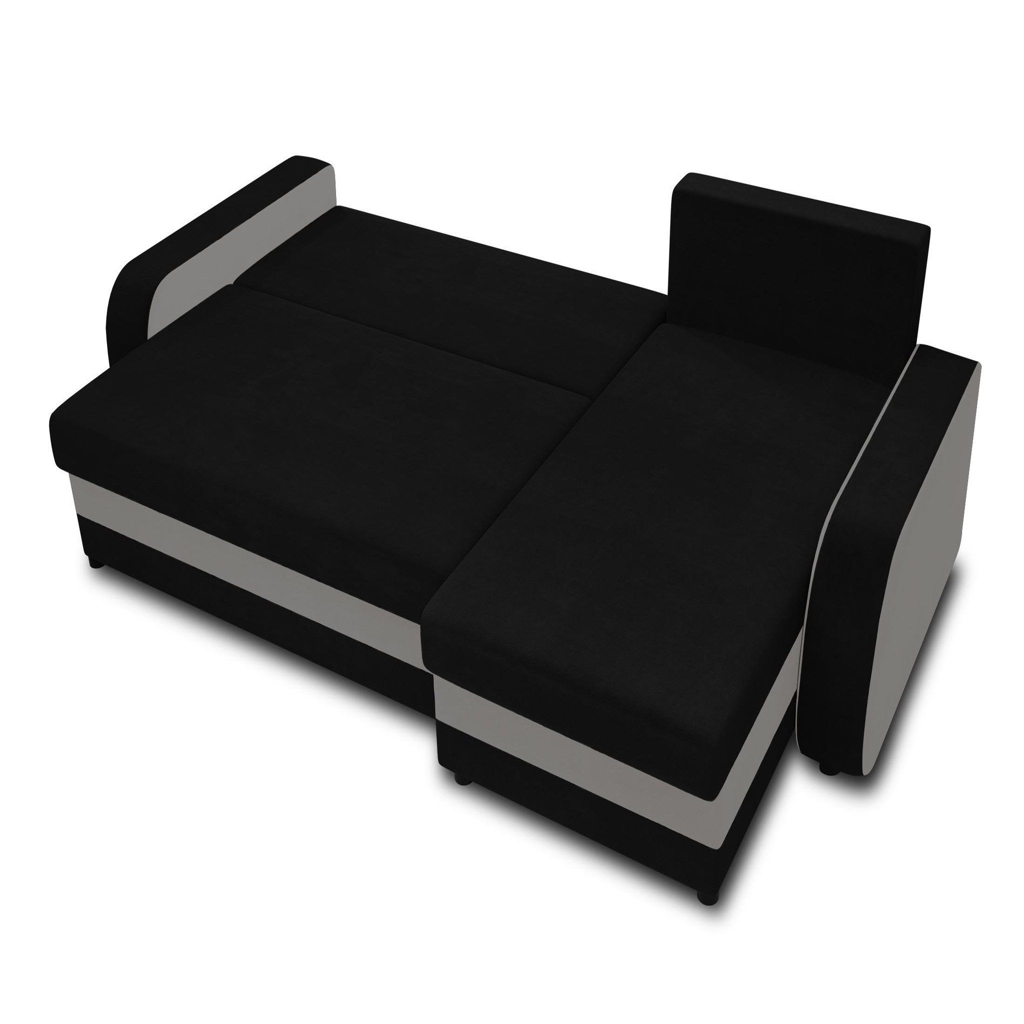Voir la diapositive 2 : BEST MOBILIER Valos - canapé d'angle réversible - 4 places - convertible avec coffre - en velours