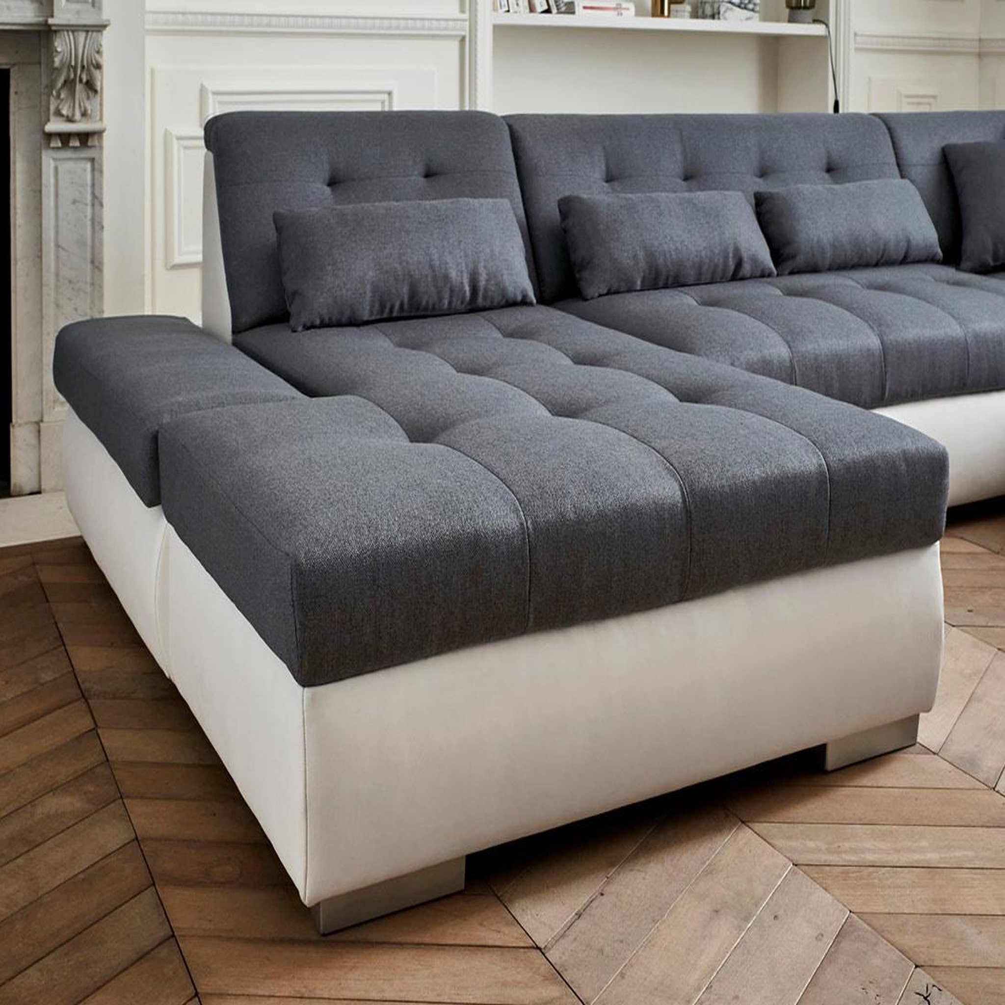 Voir la diapositive 3 : LISA DESIGN Vermont - canapé panoramique d'angle droit - 7 places - xxl