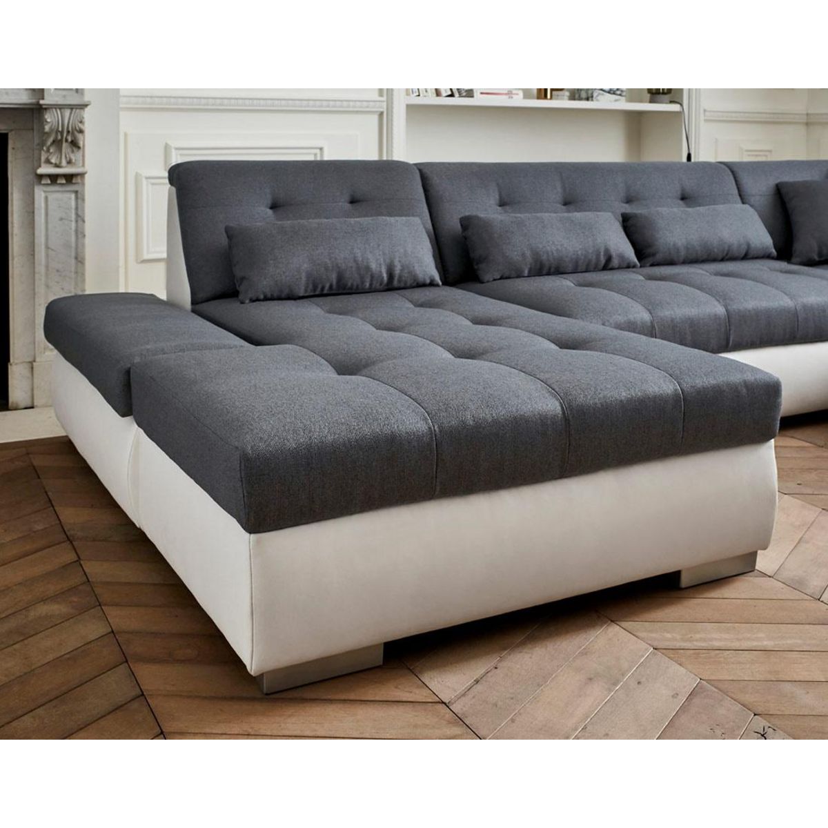 LISA DESIGN Vermont - canapé panoramique d'angle droit - 7 places - xxl