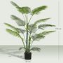 Voir la diapositive 3 : HOMCOM Palmier artificiel - plante artificielle H.175cm - 4 pieds 16 feuilles grand réalisme - pot inclus