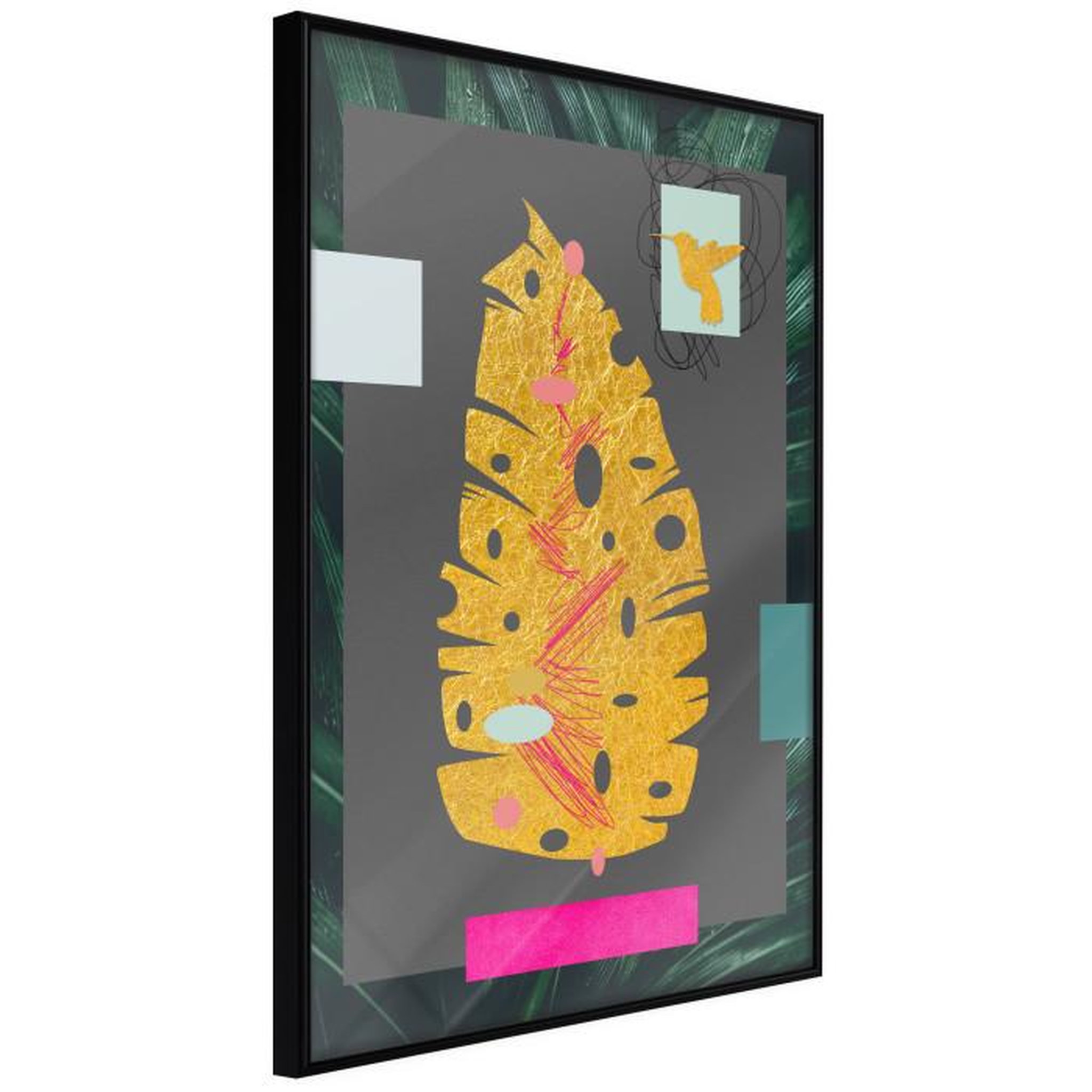 Paris Prix Affiche Murale Encadrée  Botanical Treasure. Coloris disponibles : Noir, Jaune