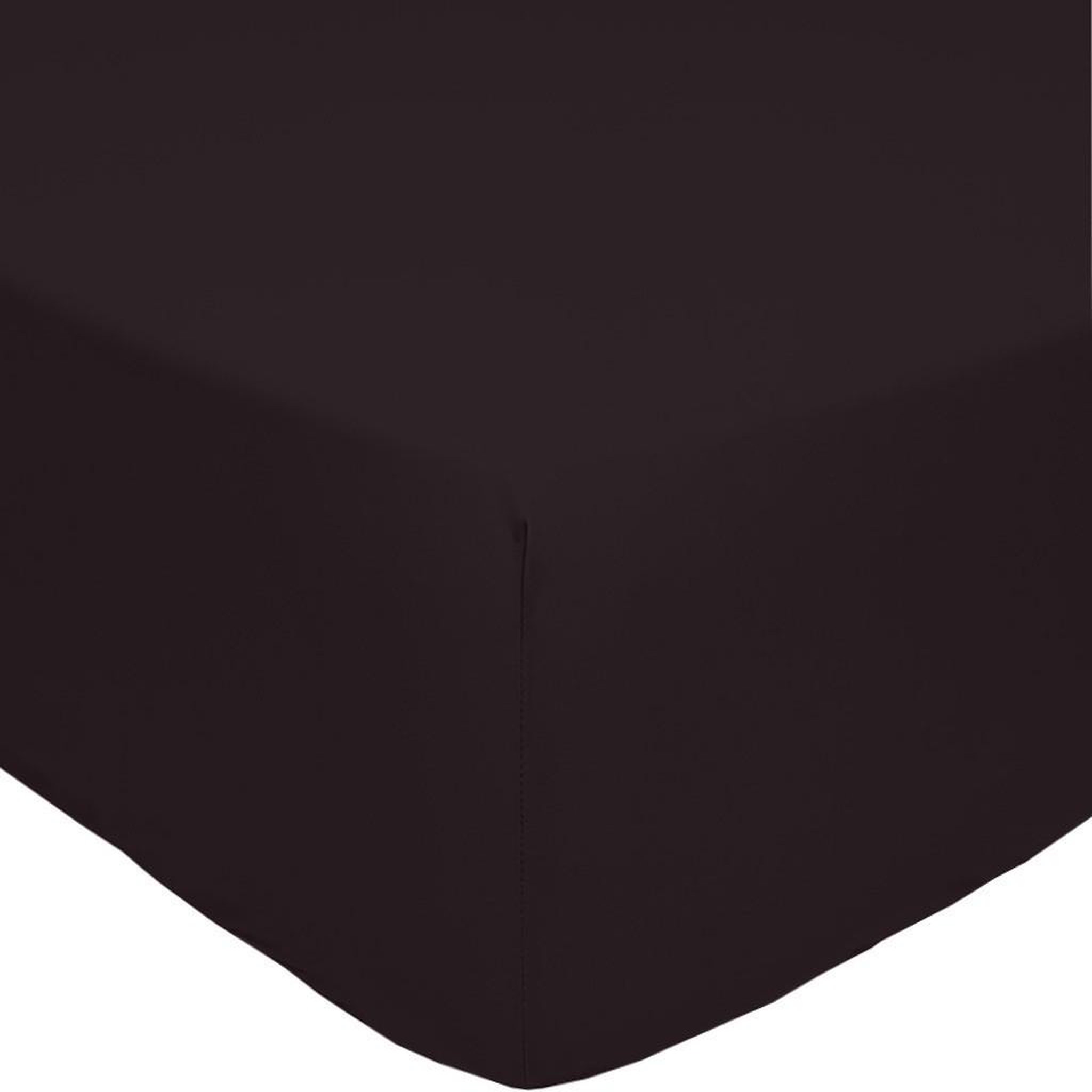 Home collection Drap housse , bonnet 30cm 100% percale de coton 80fils noir. Coloris disponibles : Noir