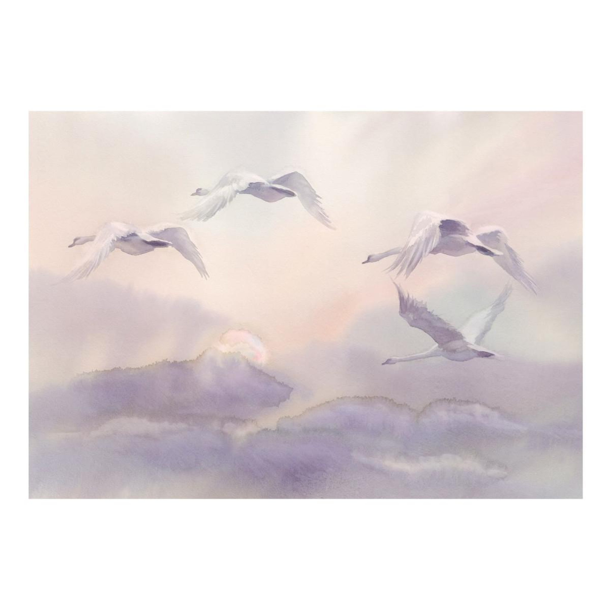 Voir la diapositive 2 : Paris Prix Papier peint  flying swans