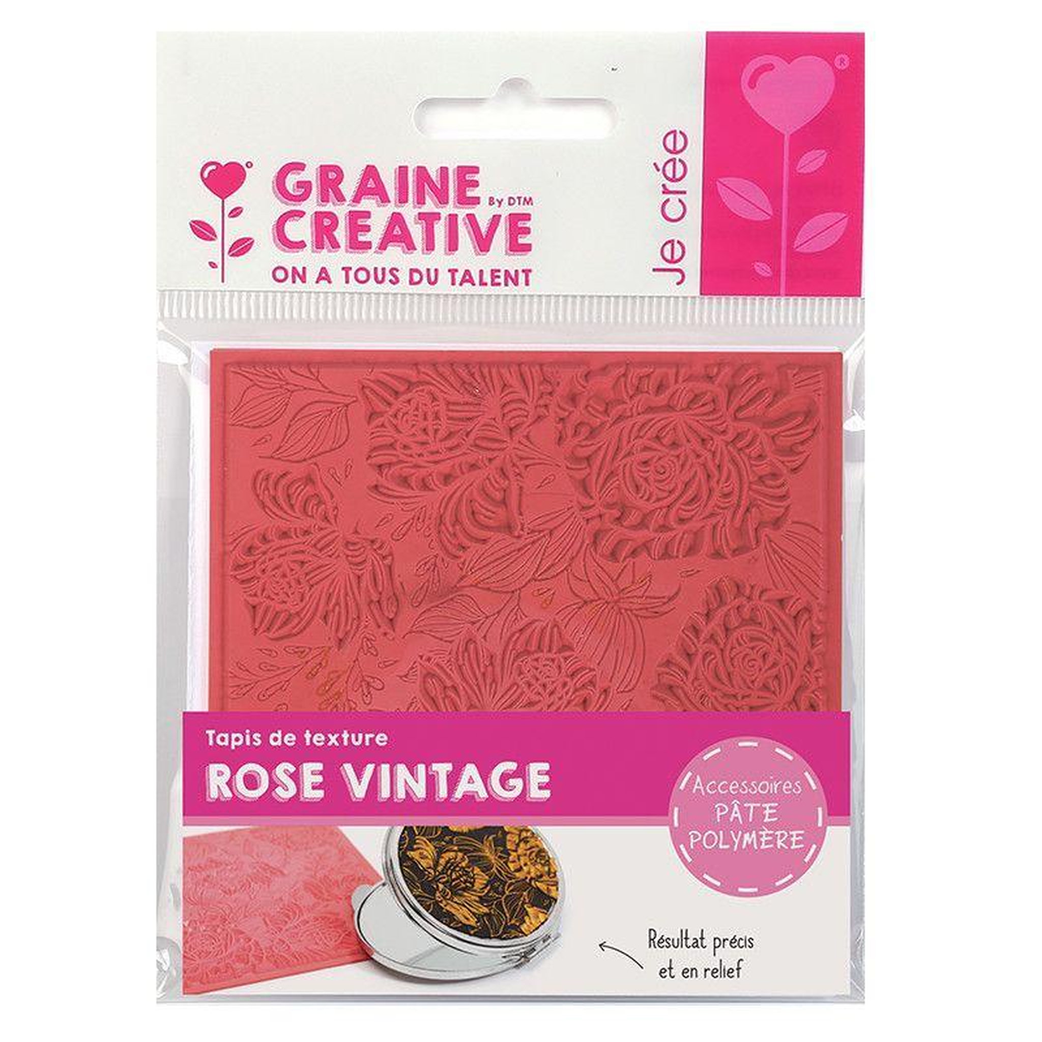 Graine créative Tapis de texture pour pâte polymère - rose vintage