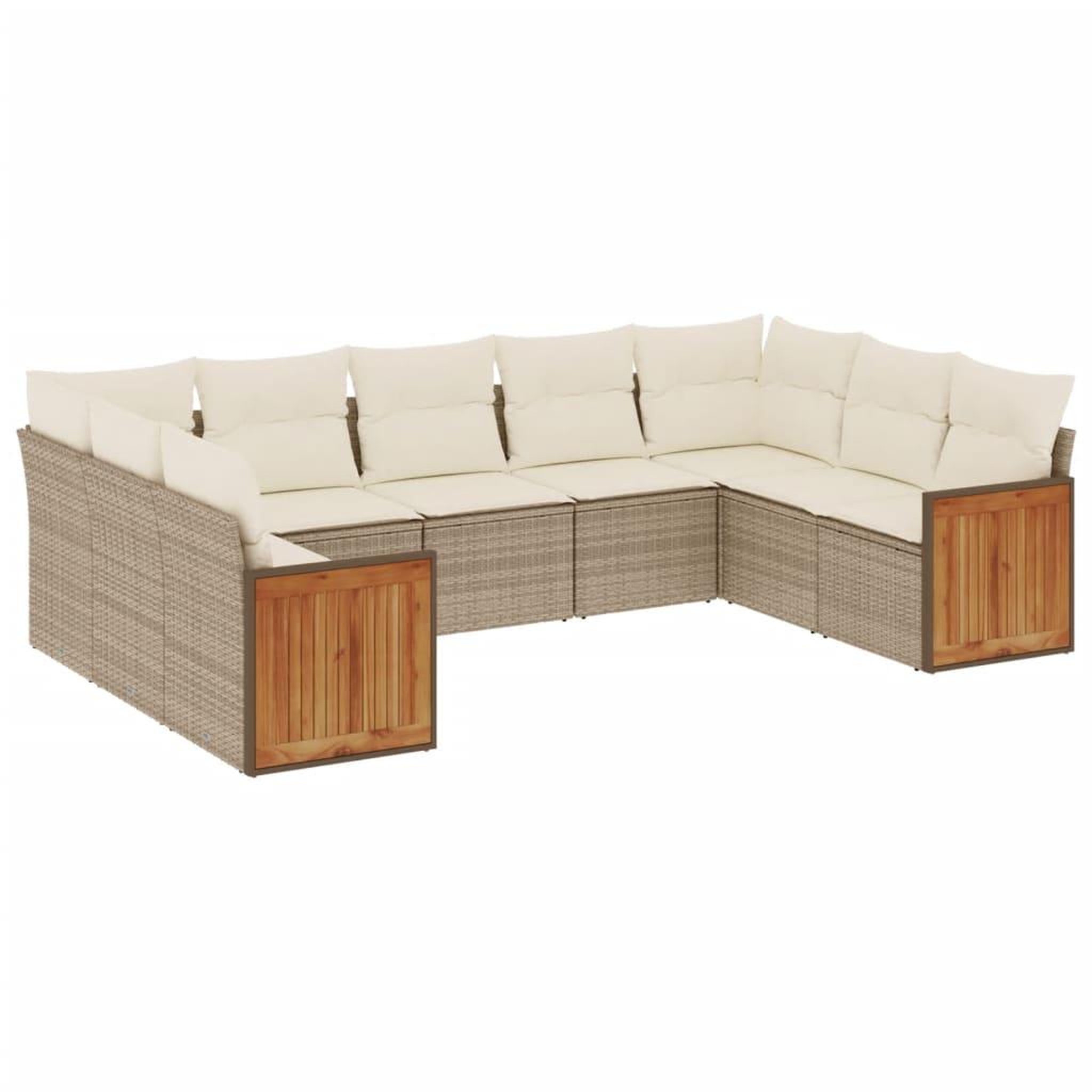 Voir la diapositive 2 : VIDAXL Salon de jardin 9 pcs avec coussins gris resine tressee