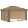 Voir la diapositive 3 : VIDAXL Tonnelle avec rideau 4x3 m Taupe Aluminium
