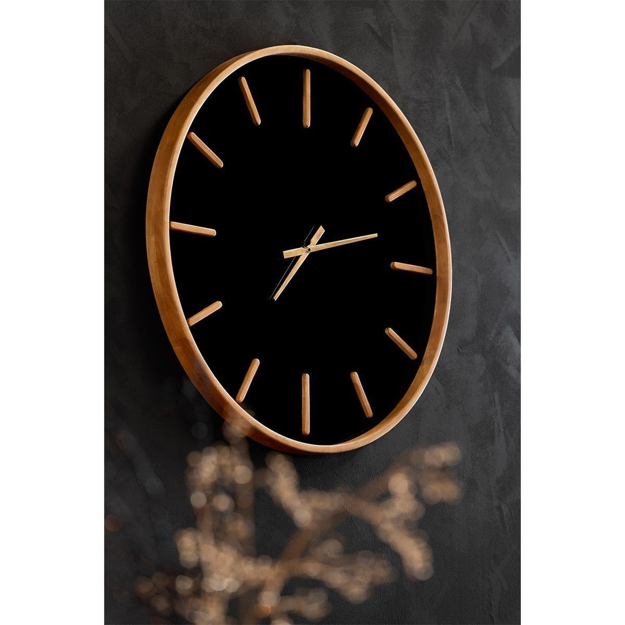 Voir la diapositive 5 : J-LINE Horloge murale design  creva  40cm marron & noir