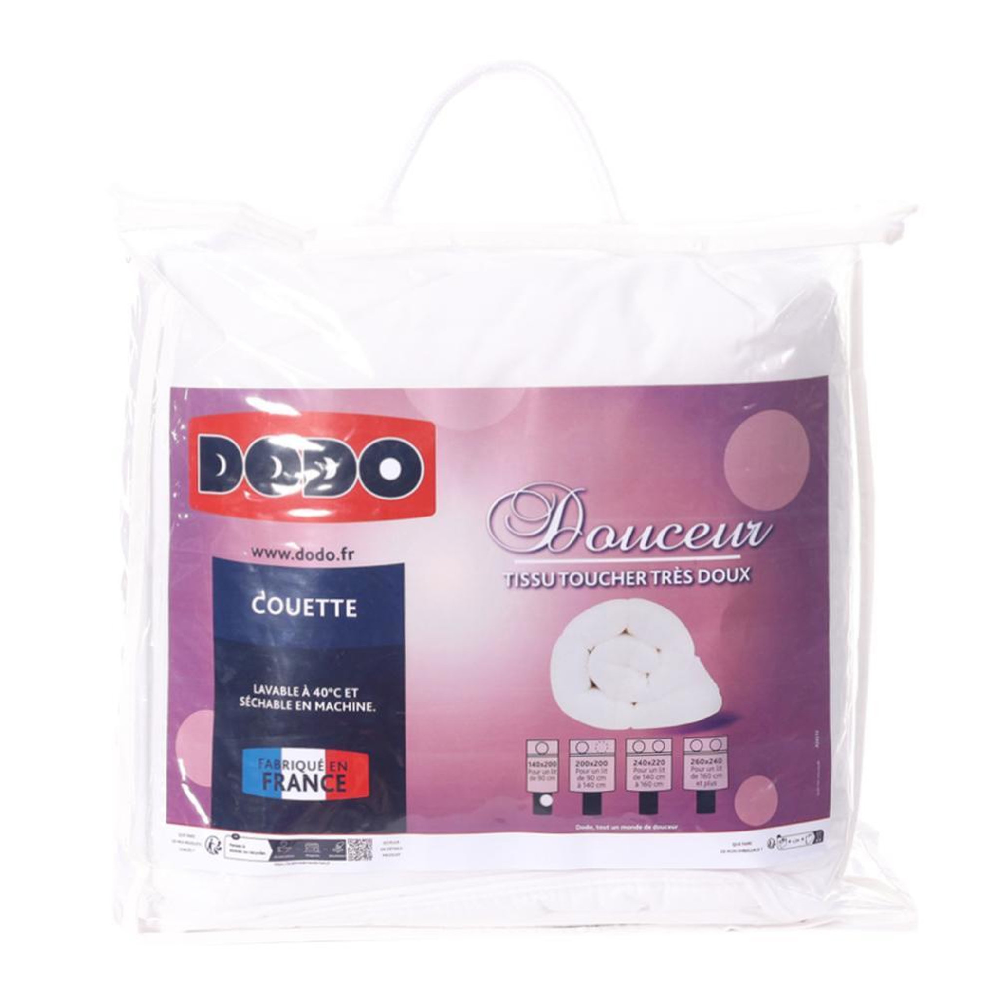 Voir la diapositive 1 : DODO Couette Synthétique Toucher Doux Blanche Dodo 140x200