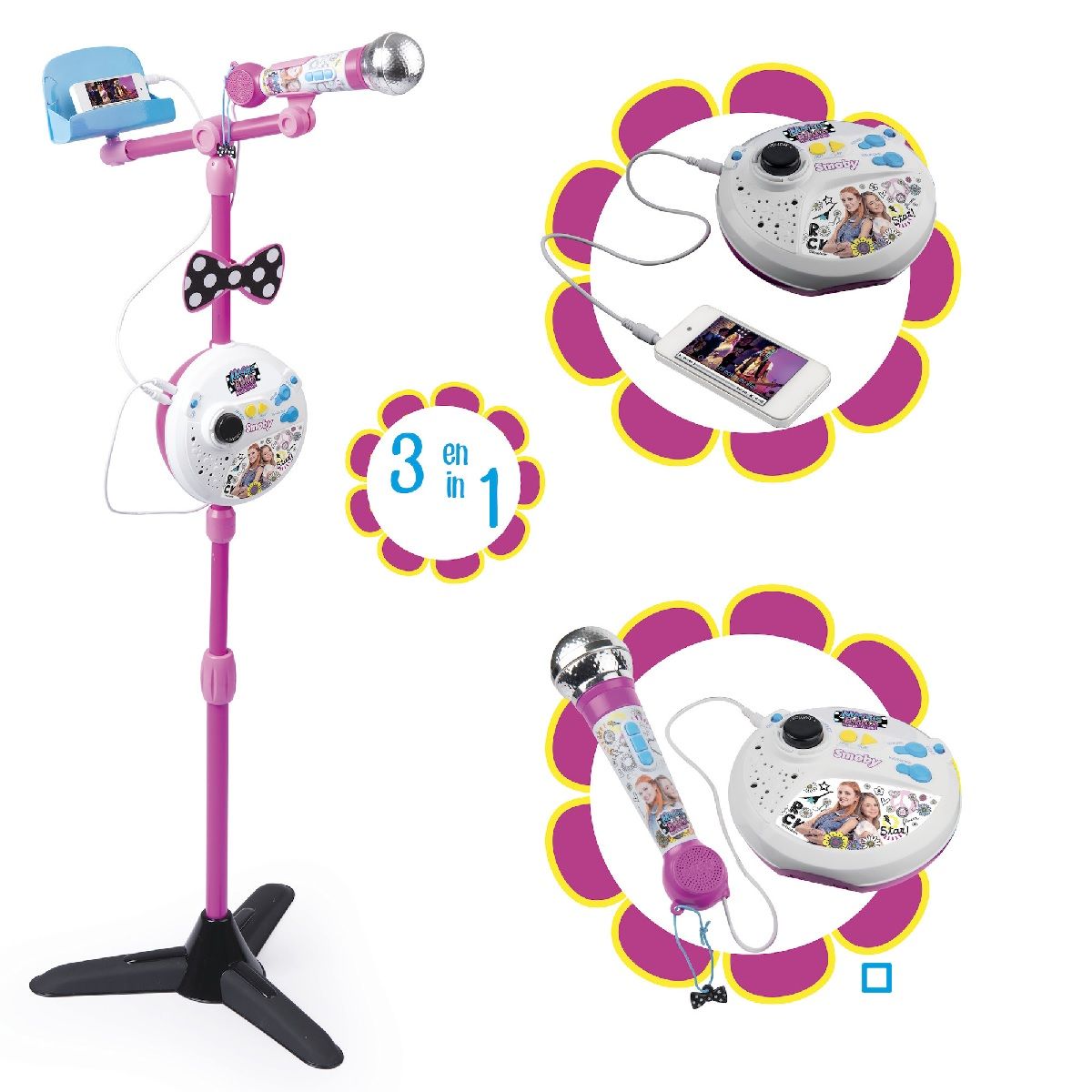 SMOBY Microphone sur Pieds - Maggie et Bianca