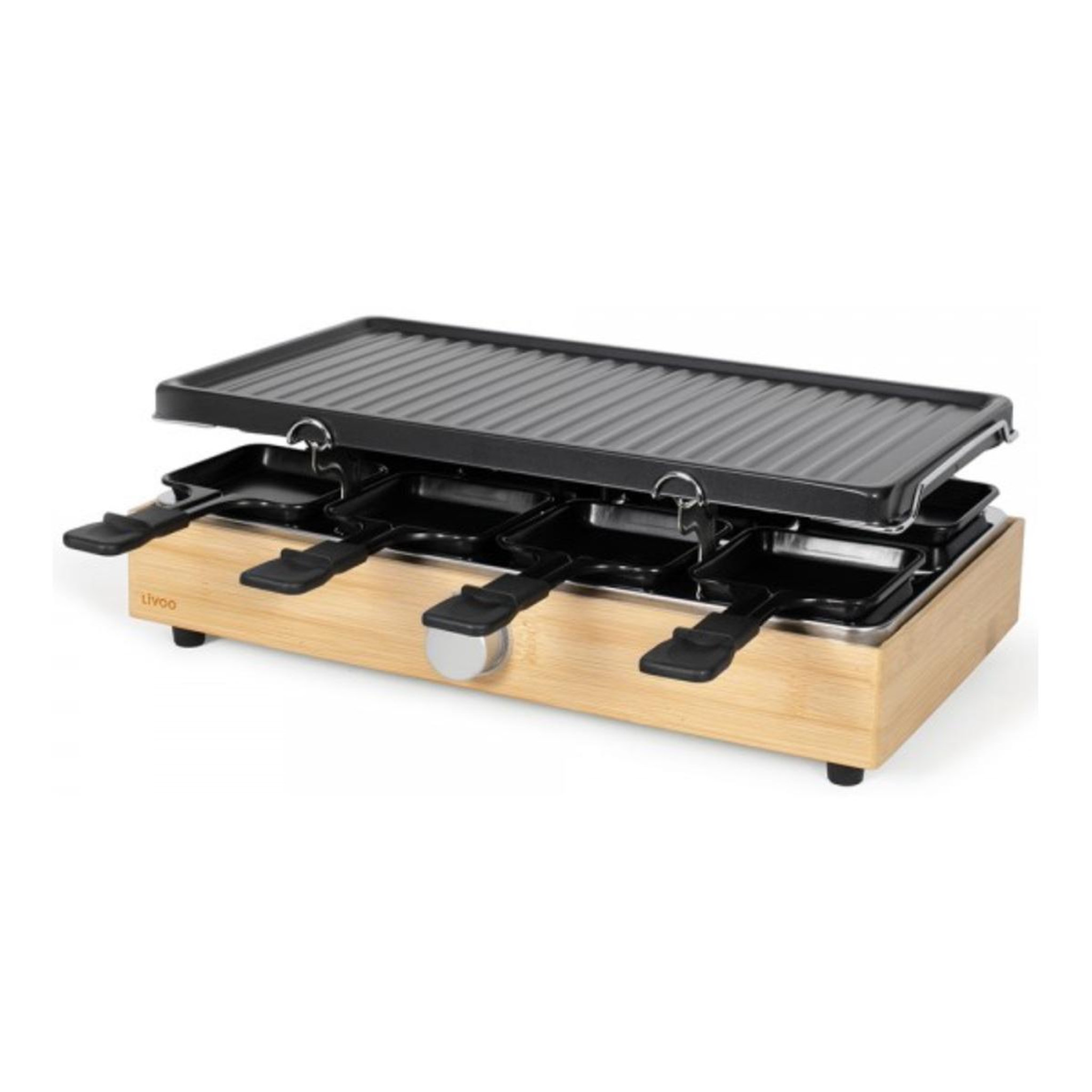 Voir la diapositive 2 : LIVOO Appareil à raclette 8 personnes 1400w - DOC336