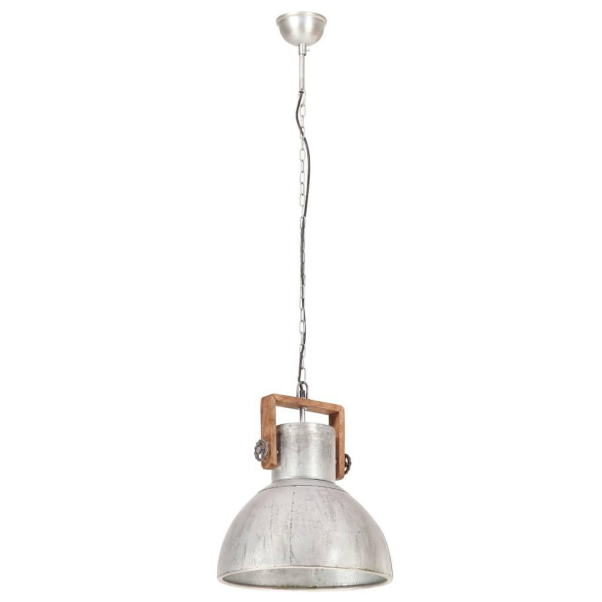 VIDAXL Lampe suspendue industrielle 25 W Argente Rond 40 cm E27