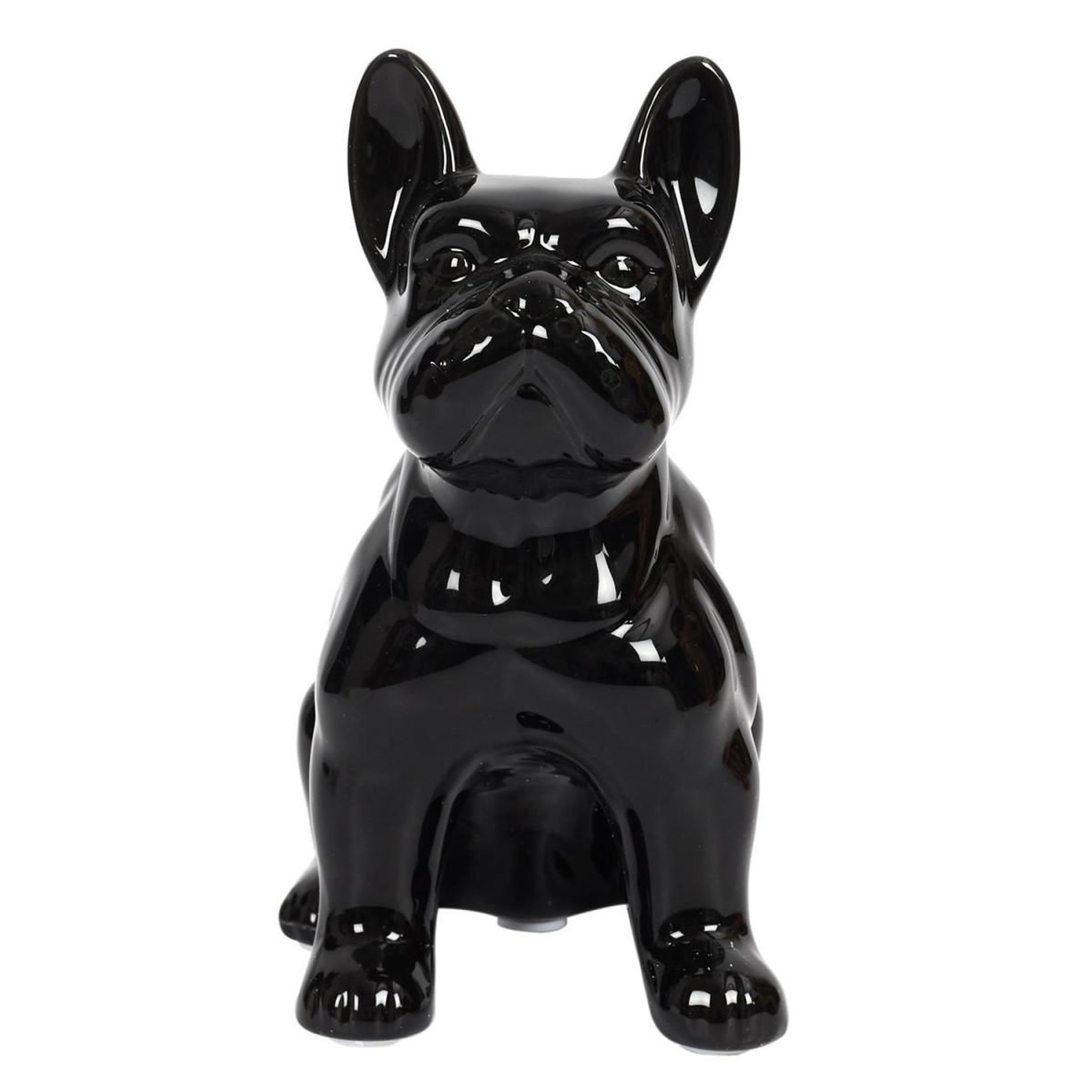 Voir la diapositive 2 : The Home Deco Factory Statuette Déco en Céramique  Bulldog  20cm Noir