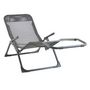 Voir la diapositive 3 : GARDENSTAR Bain de soleil pliable - Acier et textilène - 134x62x22cm - Gris foncé