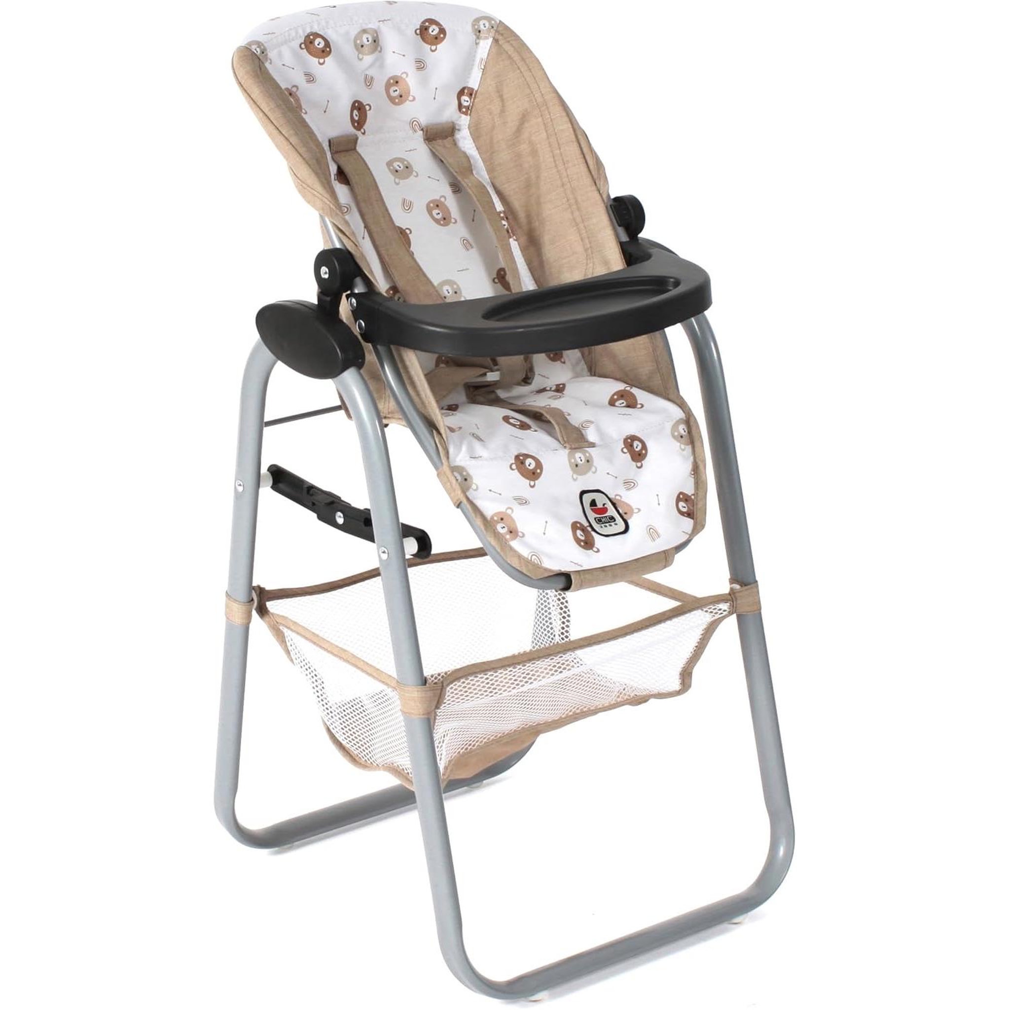 BAYER CHIC 2000 Chaise haute pour poupées Beige avec oursons