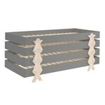 Paris Prix Lit Enfant en Bois  Modulo Smiley IV  90x200cm Gris