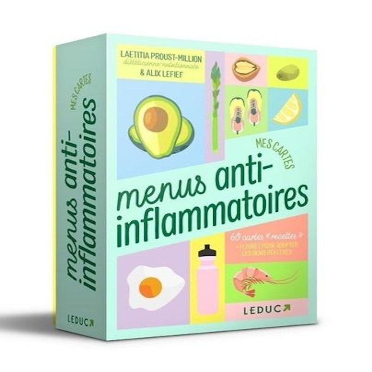 MES CARTES MENUS ANTI-INFLAMMATOIRES. 60 CARTES  RECETTES  + 1 LIVRET POUR ADOPTER LES BONS REFLEXES, Proust-Millon Laëtitia