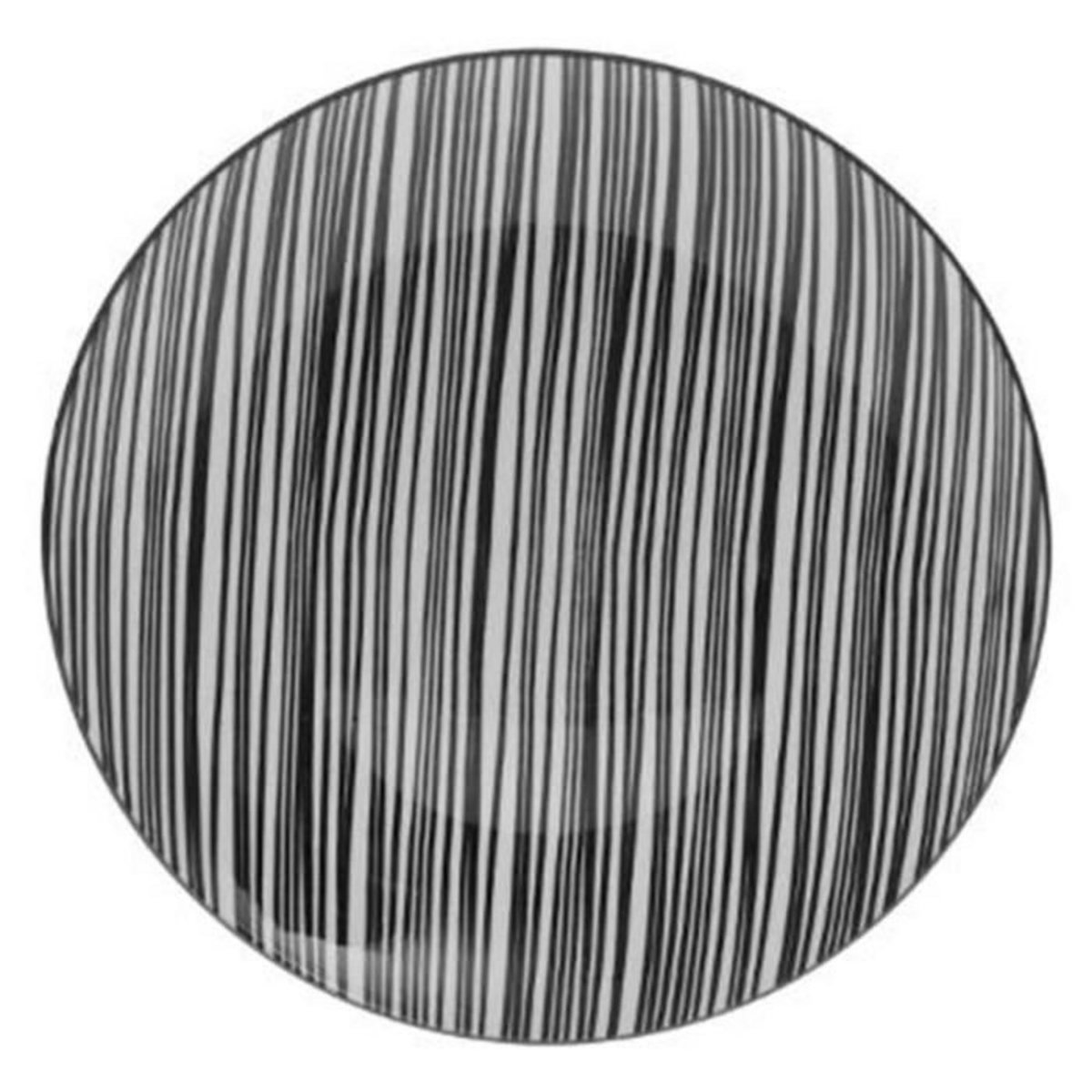 SECRET DE GOURMET Lot de 6 Assiettes Plates  Bohemia Zèbre  26cm Noir