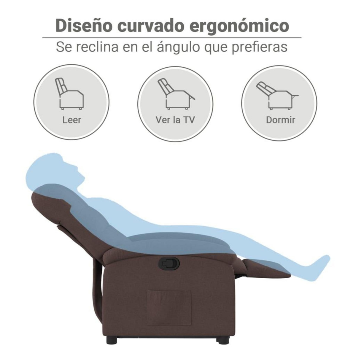 VIDAXL Fauteuil inclinable marron fonce tissu
