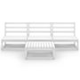 Voir la diapositive 3 : VIDAXL Salon de jardin 4 pcs Blanc Bois de pin massif