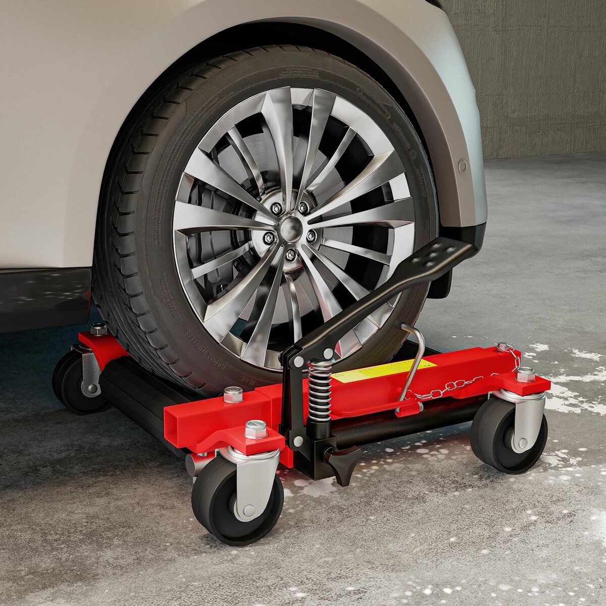 HOMCOM Lot de 2 chariots de manutention voiture - max. 680 Kg par chariot - largeur max. roue 228 mm