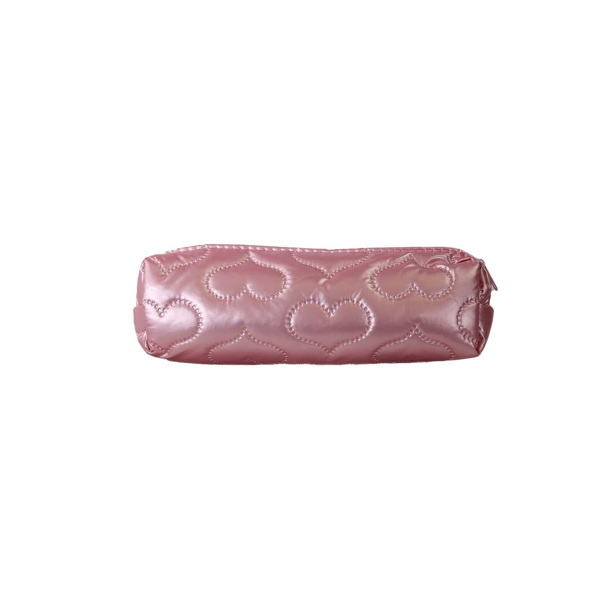 Bagtrotter Trousse scolaire rectangulaire - Rose motif c-ur - Fille - 1 compartiment