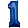  Ballon Aluminium 86 cm : Chiffre 1 - Bleu