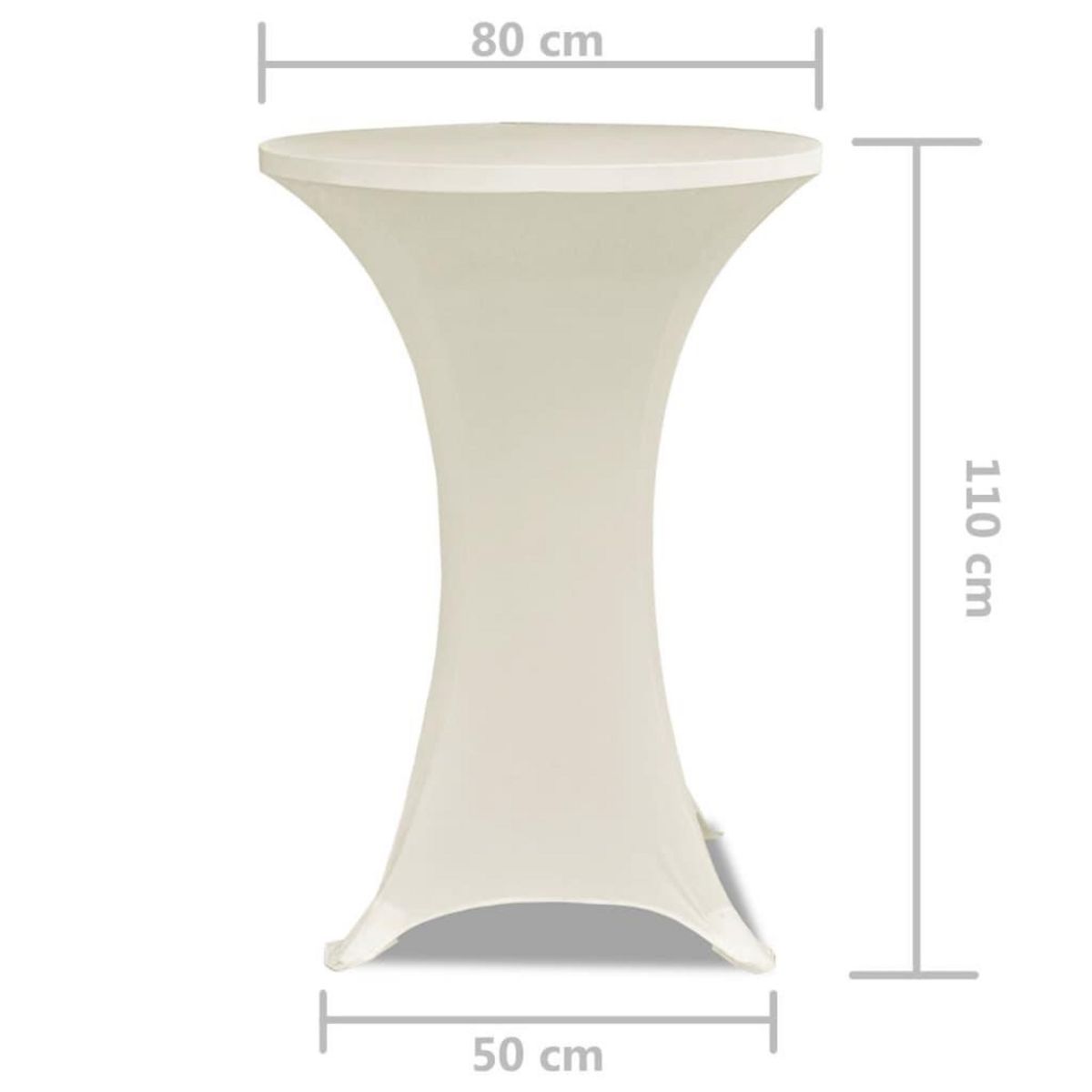 VIDAXL Housse de table Ø 80 cm Creme extensible 2 pcs