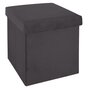 Voir la diapositive 1 : ATMOSPHERA Pouf coffre pliable velours Tess - L. 38 x H. 38 cm