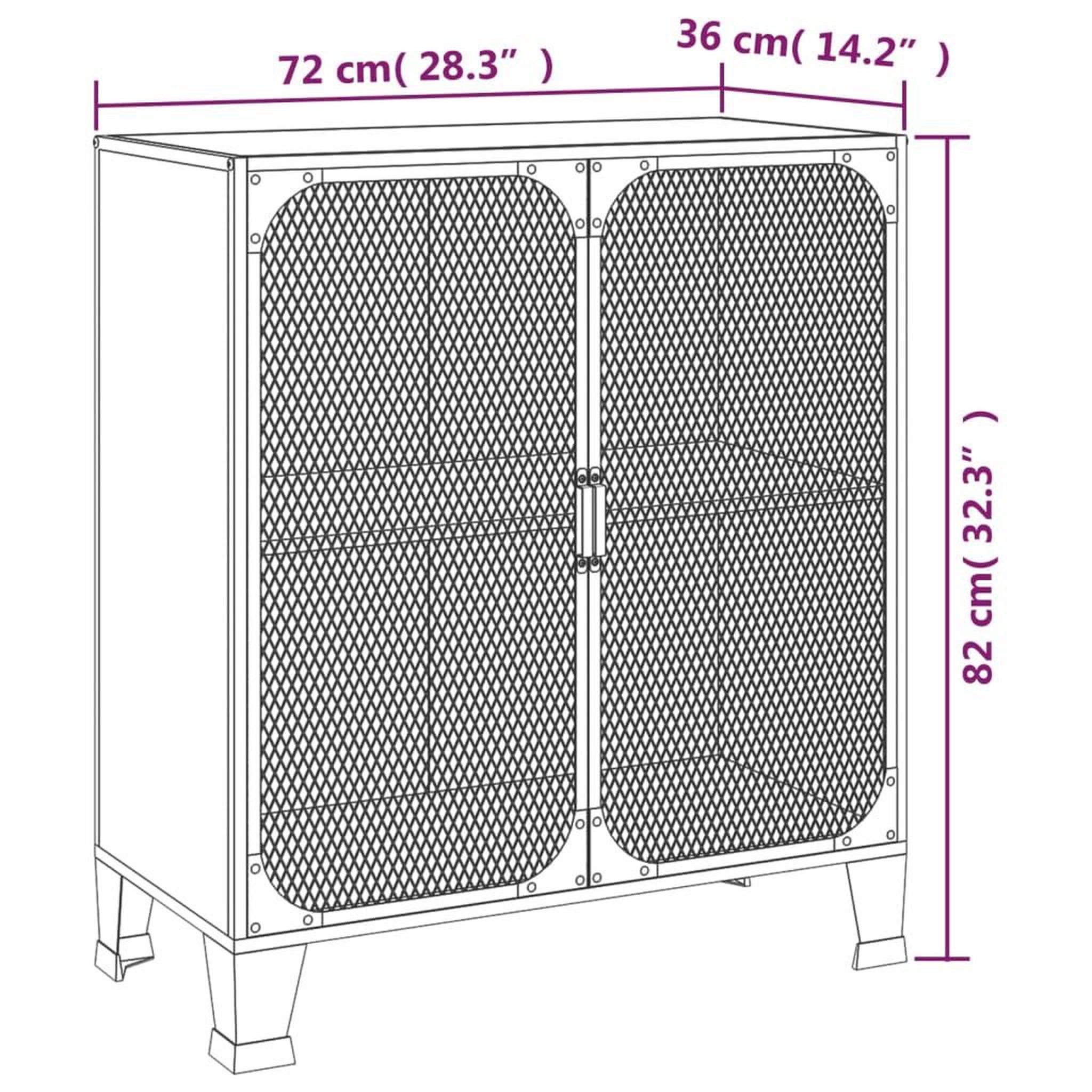 Voir la diapositive 6 : VIDAXL Armoire de rangement Gris 72x36x82 cm Metal et MDF
