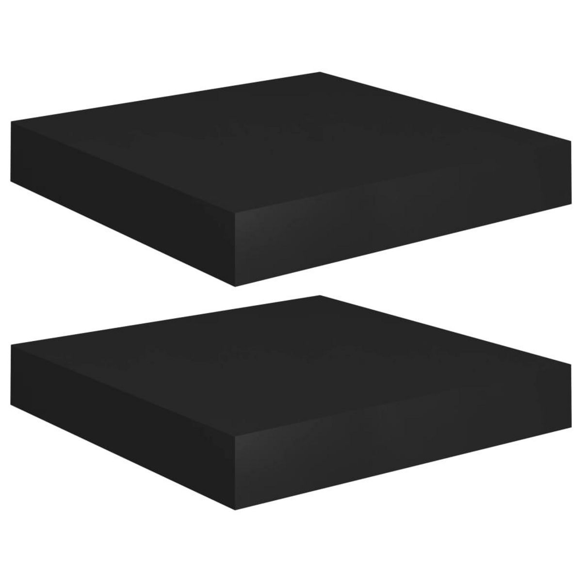 VIDAXL Etageres murales flottantes 2 pcs noir 23x23,5x3,8 cm MDF