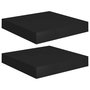 Voir la diapositive 2 : VIDAXL Etageres murales flottantes 2 pcs noir 23x23,5x3,8 cm MDF