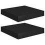 Voir la diapositive 2 : VIDAXL Etageres murales flottantes 2 pcs noir 23x23,5x3,8 cm MDF