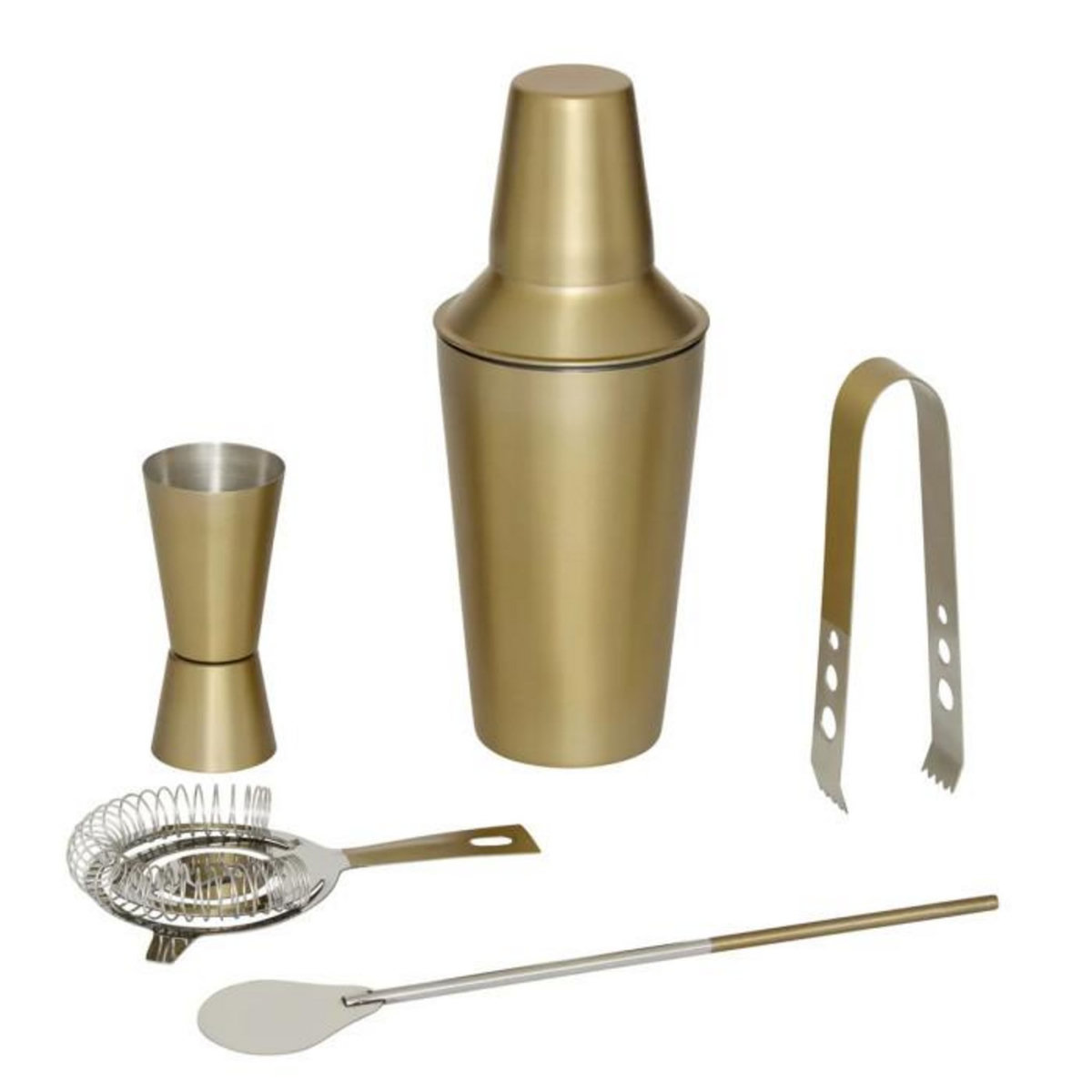 SECRET DE GOURMET Coffret à Cocktails 5 pièces  Gold  19cm Doré