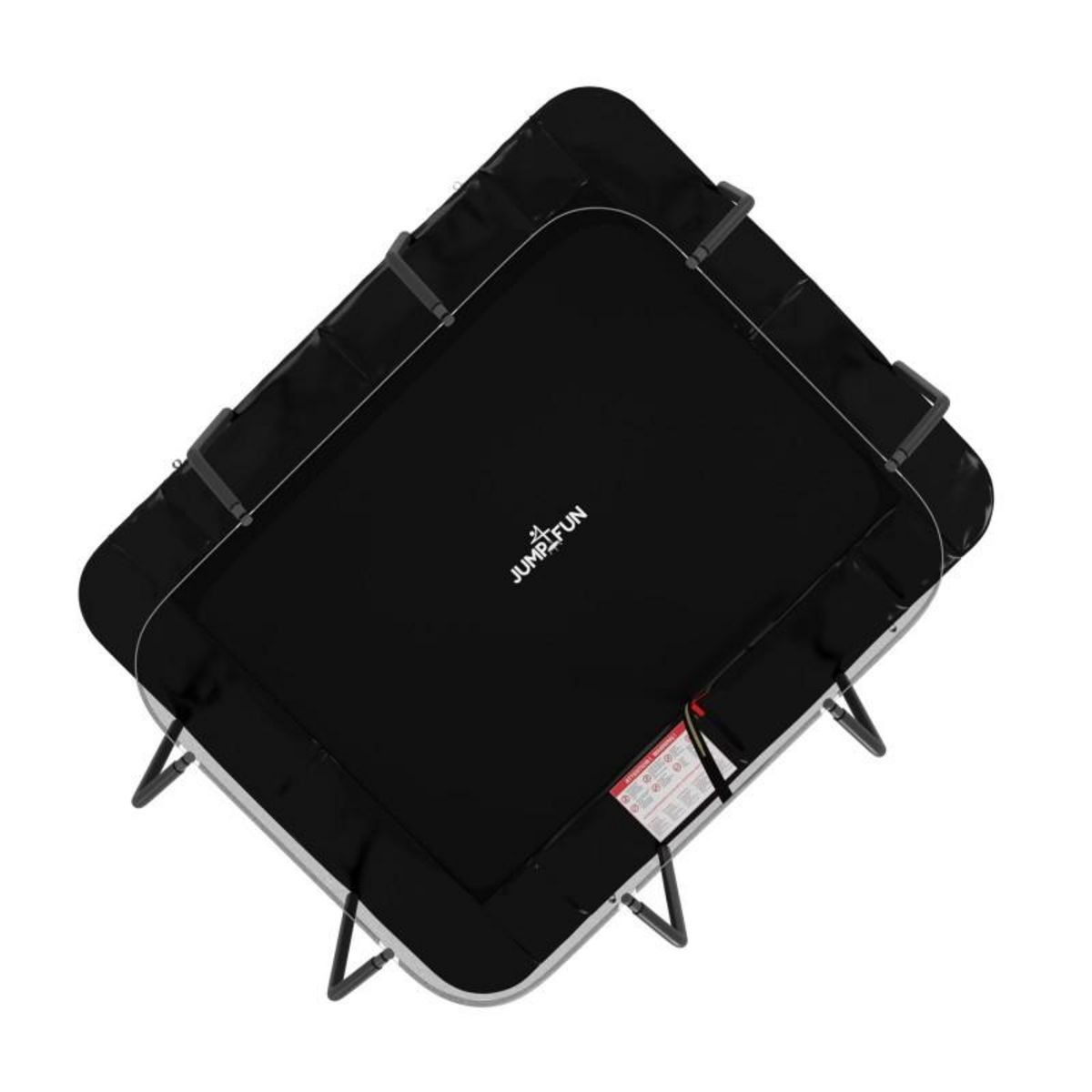 JUMP4FUN Trampoline extérieur Luxury Rectangle Noir - 244x305cm - avec Echelle, Tapis de Saut, Matelas de protection et Filet de sécurité