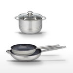 ELO Lot 2 Poêles 28/32cm et Faitout 24cm Elo Profi Therm Platinum