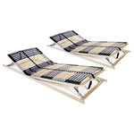 VIDAXL Sommiers a lattes sans matelas 2 pcs avec 42 lattes 90x200 cm