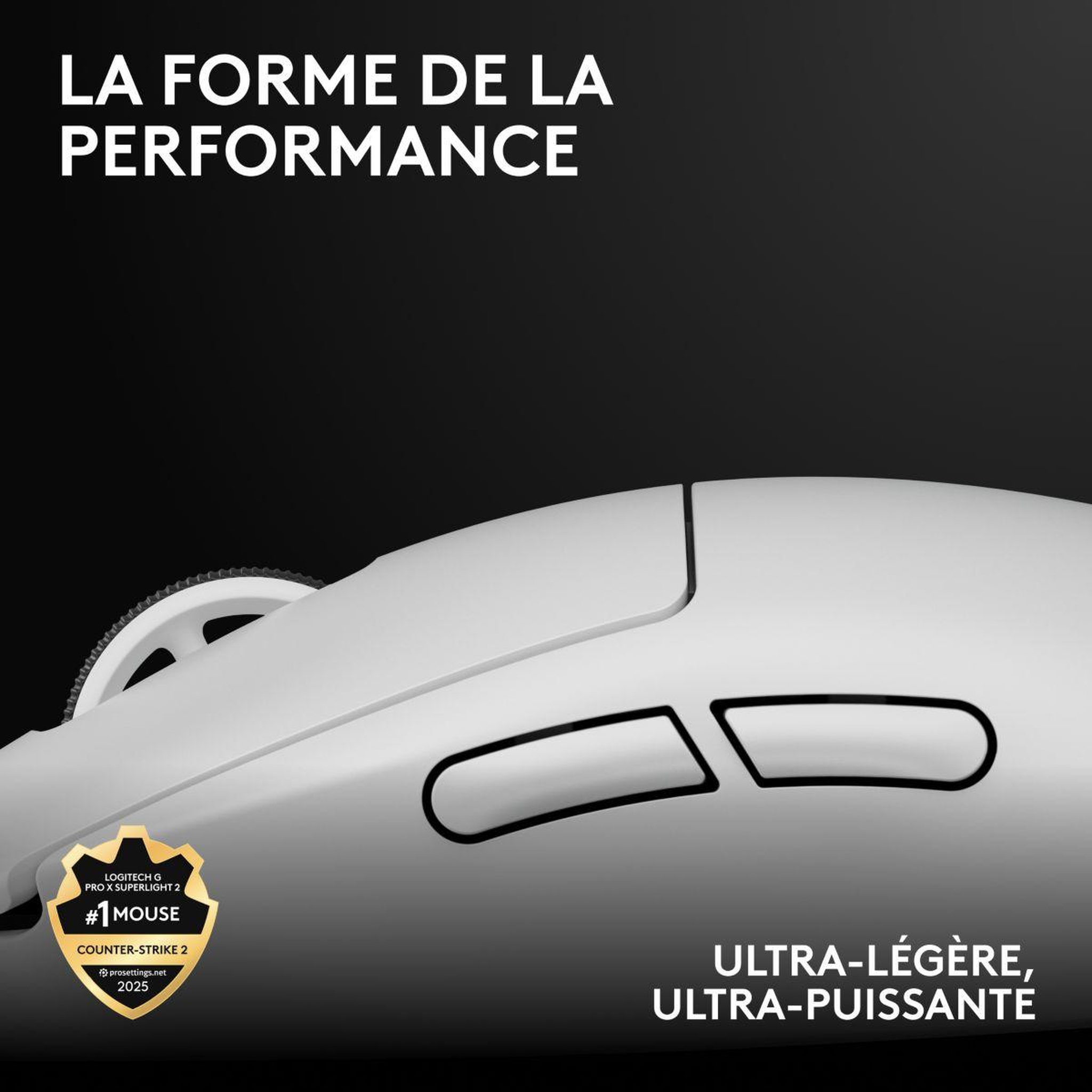 Voir la diapositive 2 : Logitech Souris gamer sans fil g pro x superlight 2 lightspeed blanc