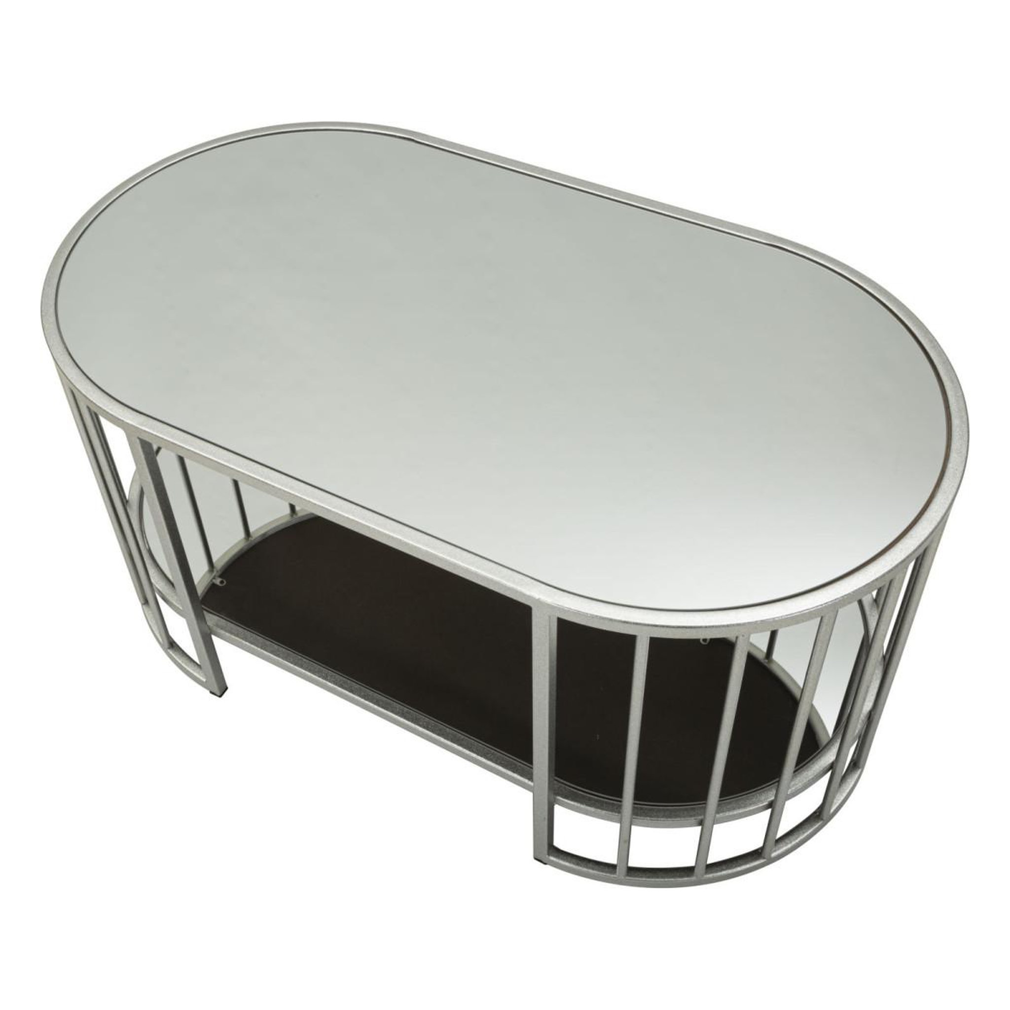 Voir la diapositive 4 : Paris Prix Table basse miroir  smire  90cm argent