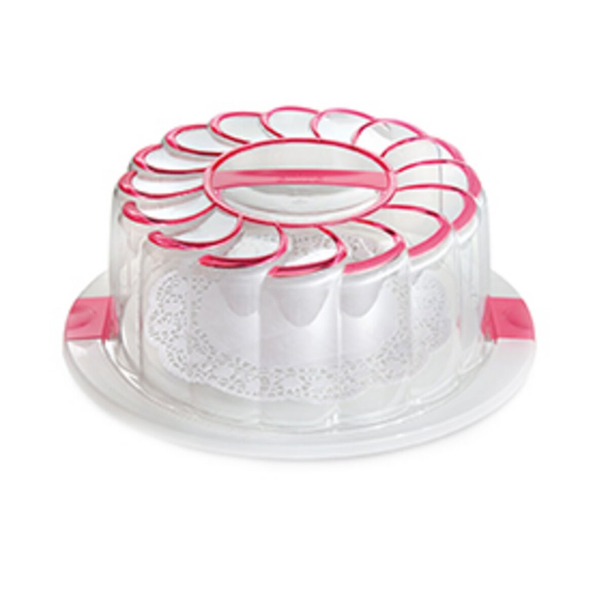 Boîte gâteau ronde rose 28 cm