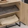 Voir la diapositive 5 : HOMCOM HOMCOM Buffet meuble de rangement 2 portes bois et pieds en métal noir dim. 80L x 29,5l x 80H cm