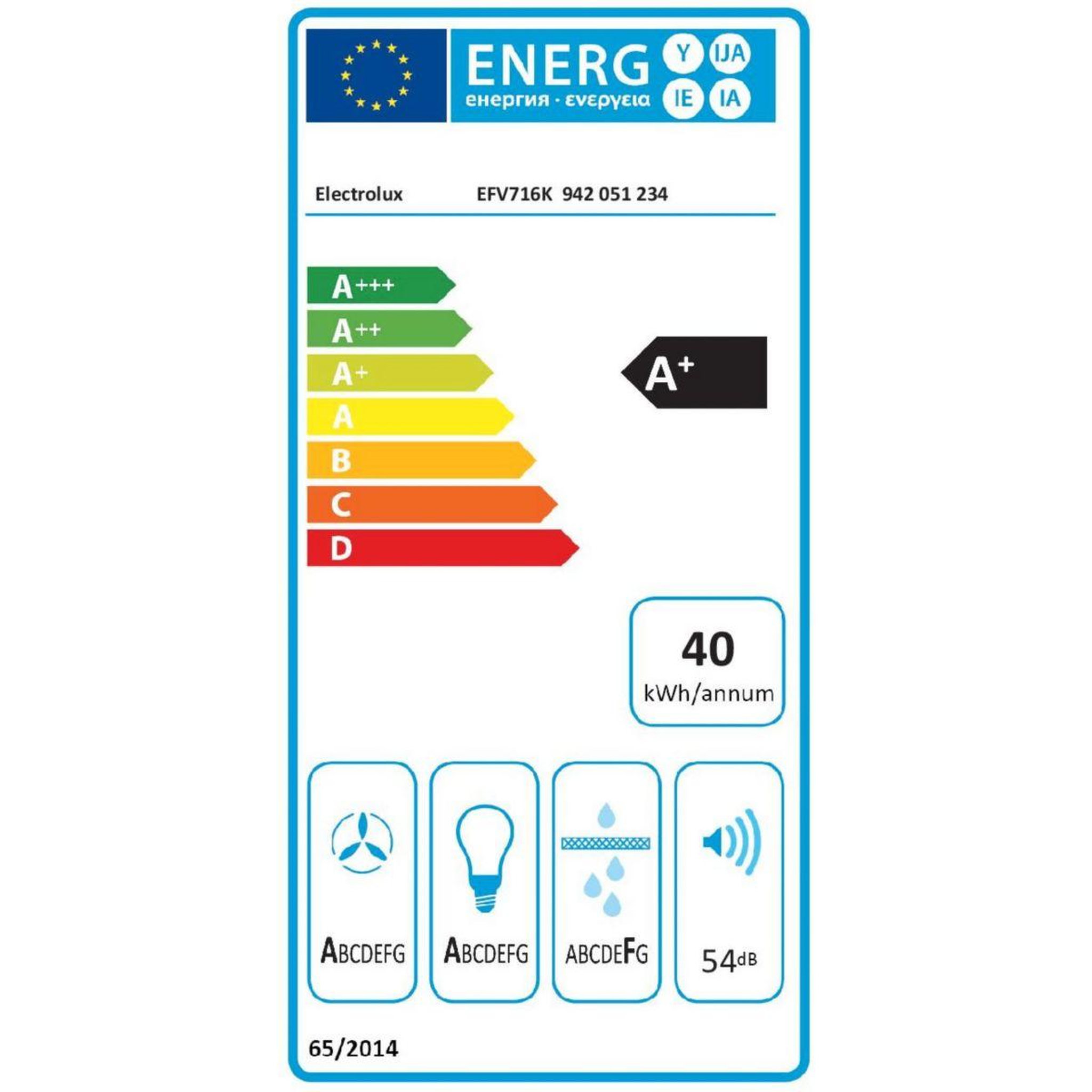 Voir la diapositive 6 : ELECTROLUX Hotte décorative murale inclinée efv716k breeze h2h