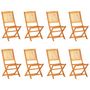 Voir la diapositive 2 : VIDAXL Ensemble a manger de jardin pliable 9 pcs bois d'acacia solide