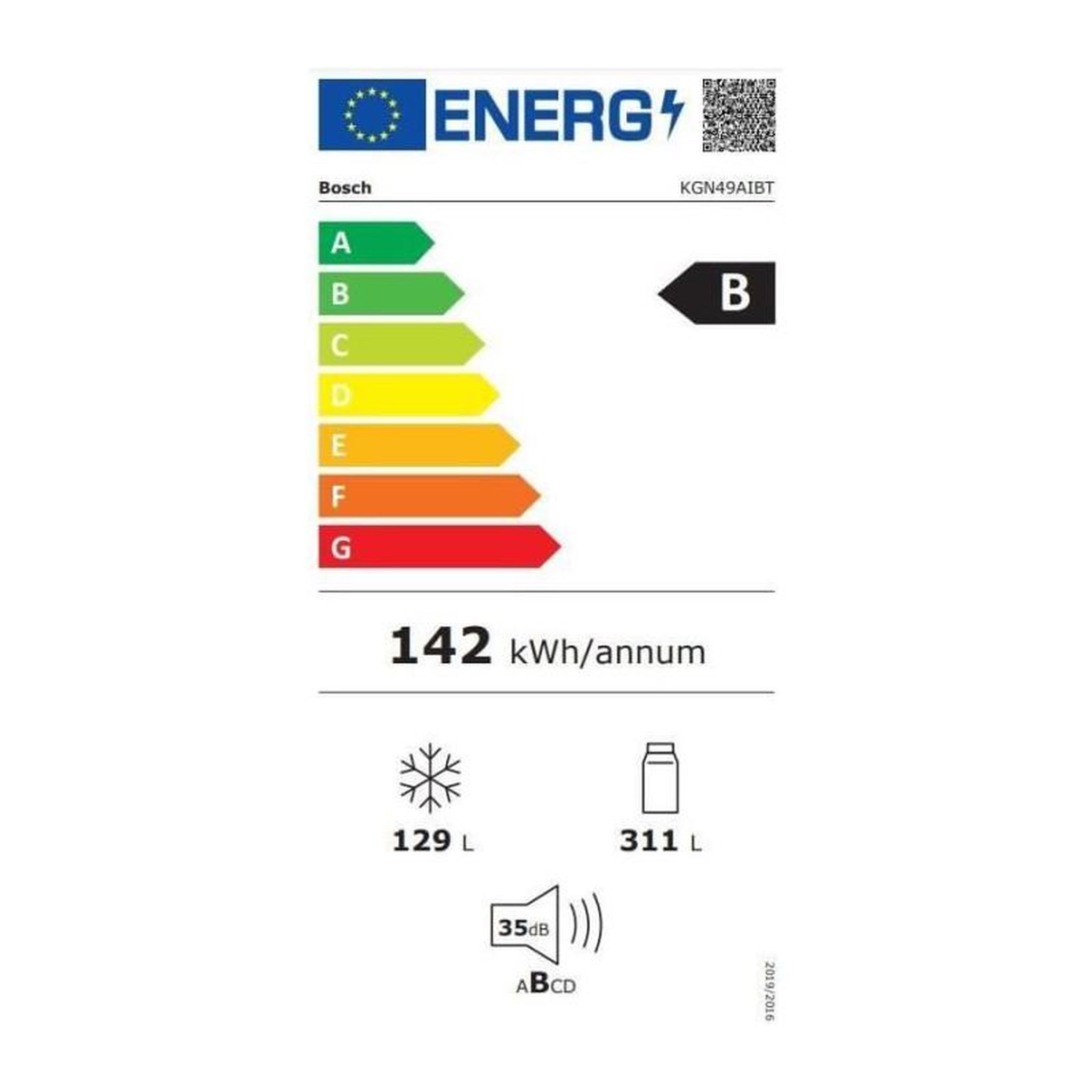 Voir la diapositive 4 : BOSCH Réfrigérateur combiné 70cm 440l nofrost - KGN49AIBT