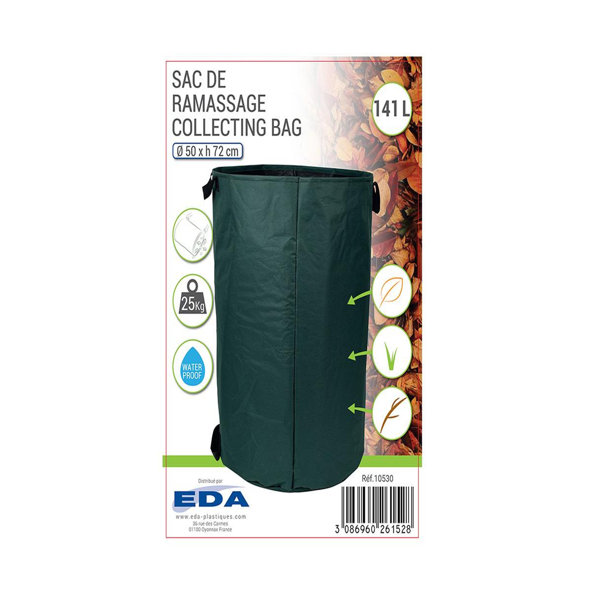 Voir la diapositive 2 : Eda Sac de ramassage souple pour déchets verts - 141 L - Ø 50 x H 72 cm - Eda