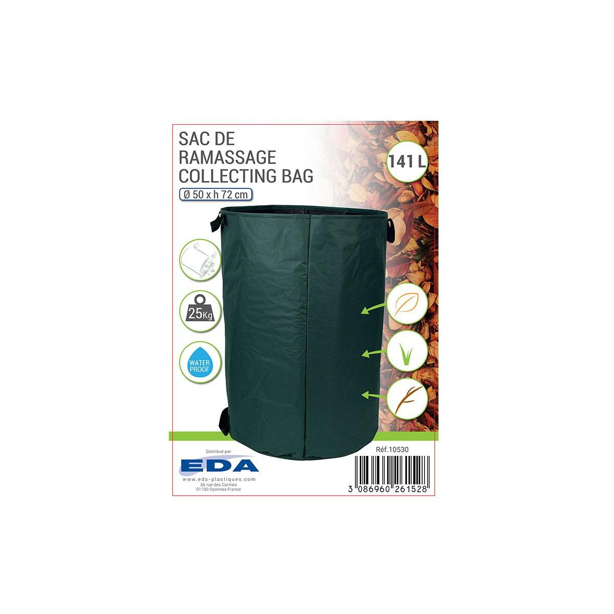 Eda Sac de ramassage souple pour déchets verts - 141 L - Ø 50 x H 72 cm - Eda